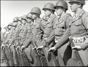 1946- Cérémonie commémorative de la bataille des Ardennes avec l’hommage à l’armée américaine à Bastogne