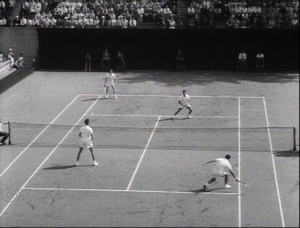 1957- Tennis: Finale de la Coupe Davis, la Belgique bat l’Italie  (Washer, Brichant, Sirola, Pietrangeli, Merlo)