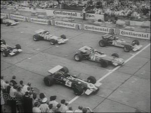 1969- Grand Prix d’ Allemagne sur le circuit du Nurburgring remporté par Jacky Ickx sur Brahbam.