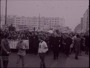 1969-Politique linguistique: Manifestation à Bruxelles des étudiants francophones de l’Université Catholique de Louvain